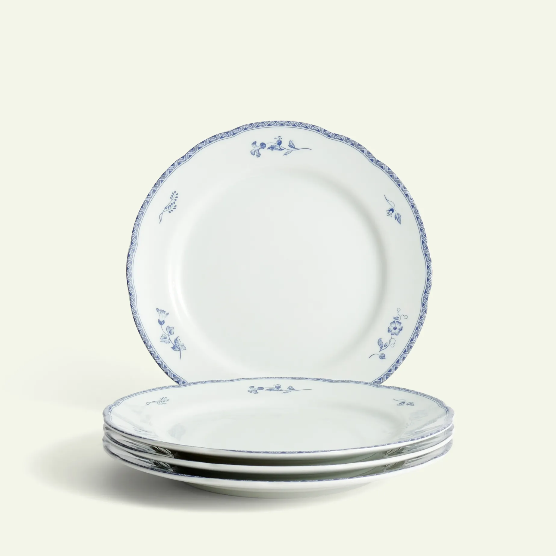 Blå Herregård asjett 21 cm 4-pk Fyrklövern