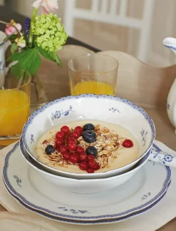 Blå Herregård frokostsett i 12 deler Fyrklövern