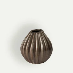 Broste Copenhagen Wide vase 15 x 15 cm, Antique Brown Fyrklövern
