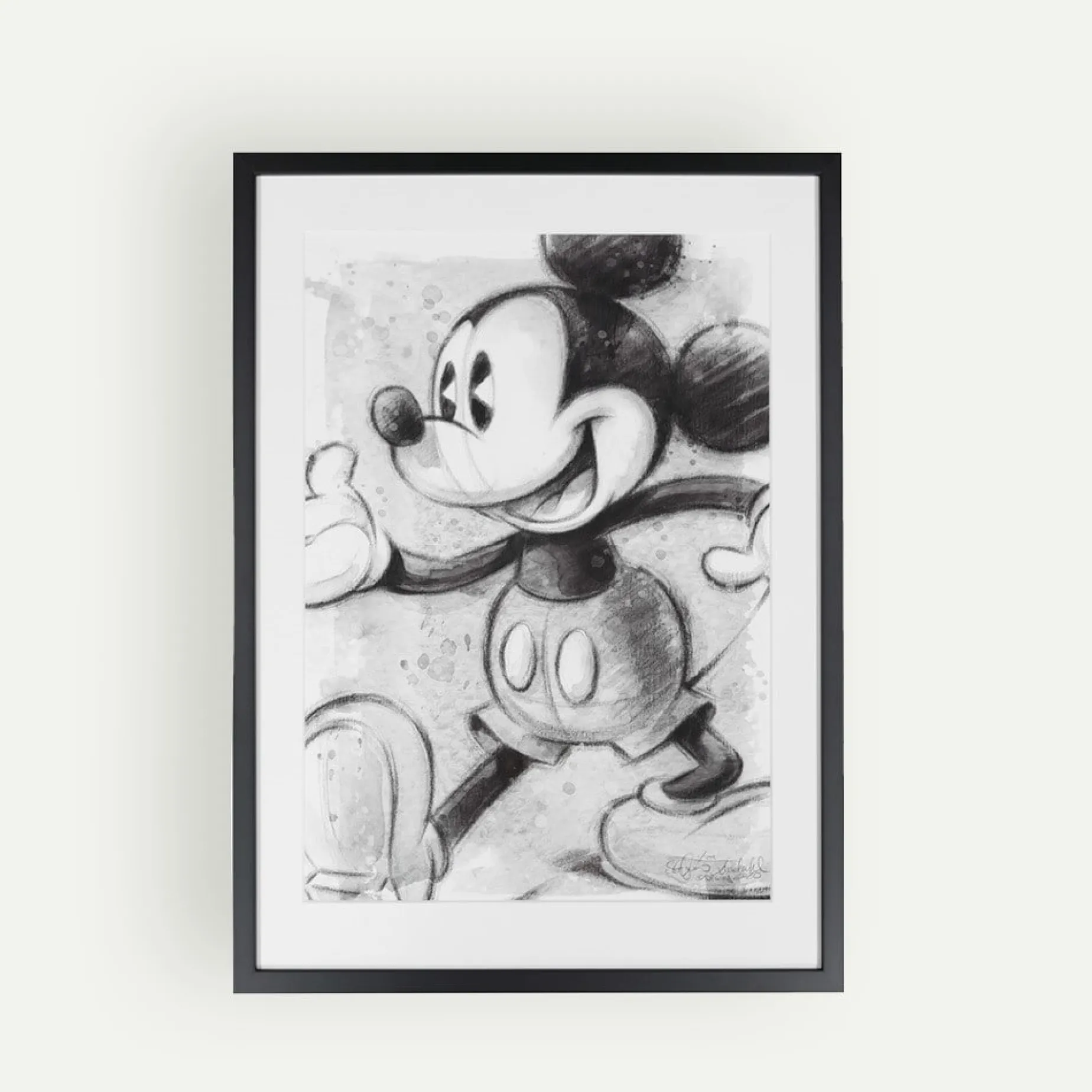 Disney Mickey Mouse Fine Art litografi 63 x 43 cm Fyrklövern