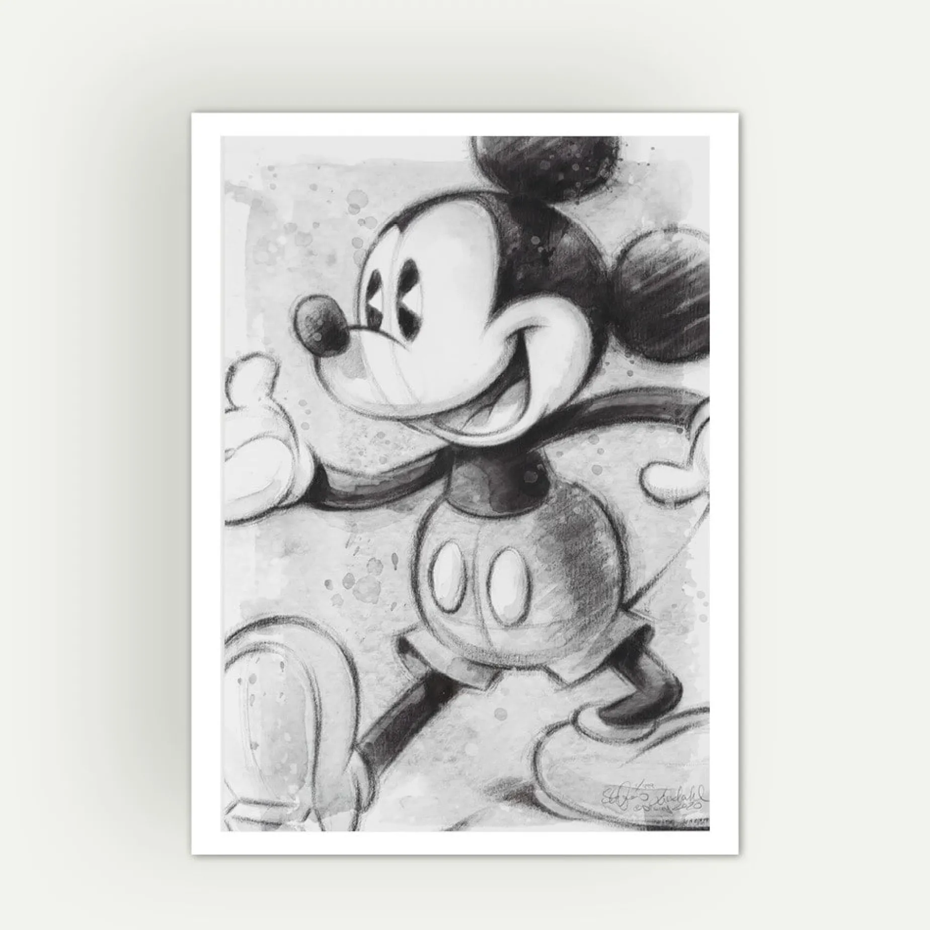 Disney Mickey Mouse Fine Art litografi 63 x 43 cm Fyrklövern