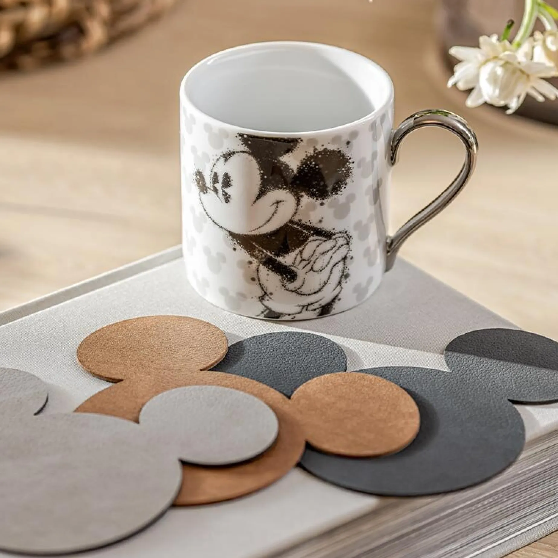 Disney Mickey Mouse glassbrikker natur, 4-pk Fyrklövern