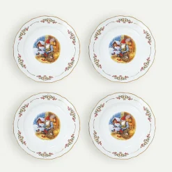 Gammeldags Jul asjett 21 cm 4-pk Fyrklövern