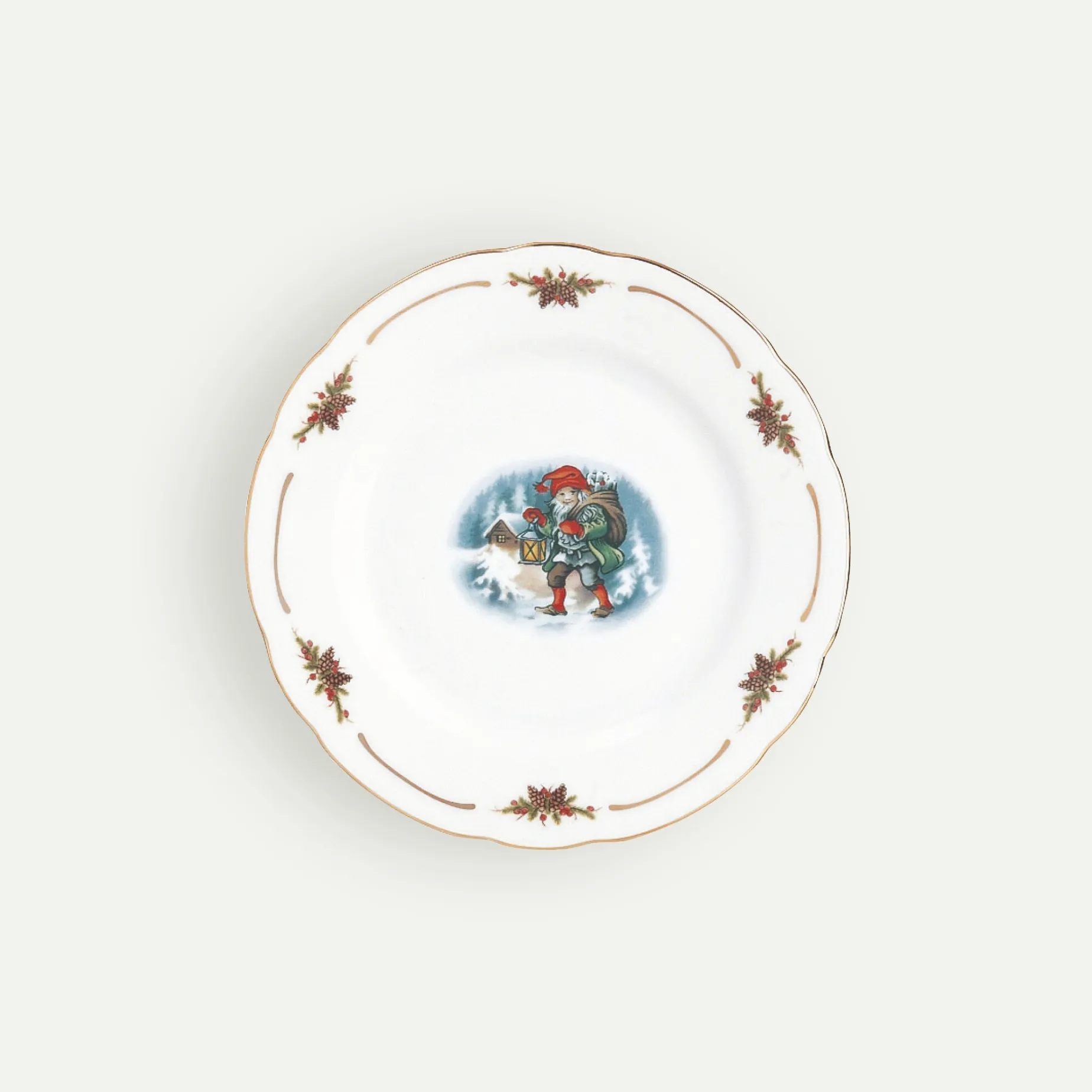 Gammeldags Jul asjett 19 cm 4-pk Fyrklövern