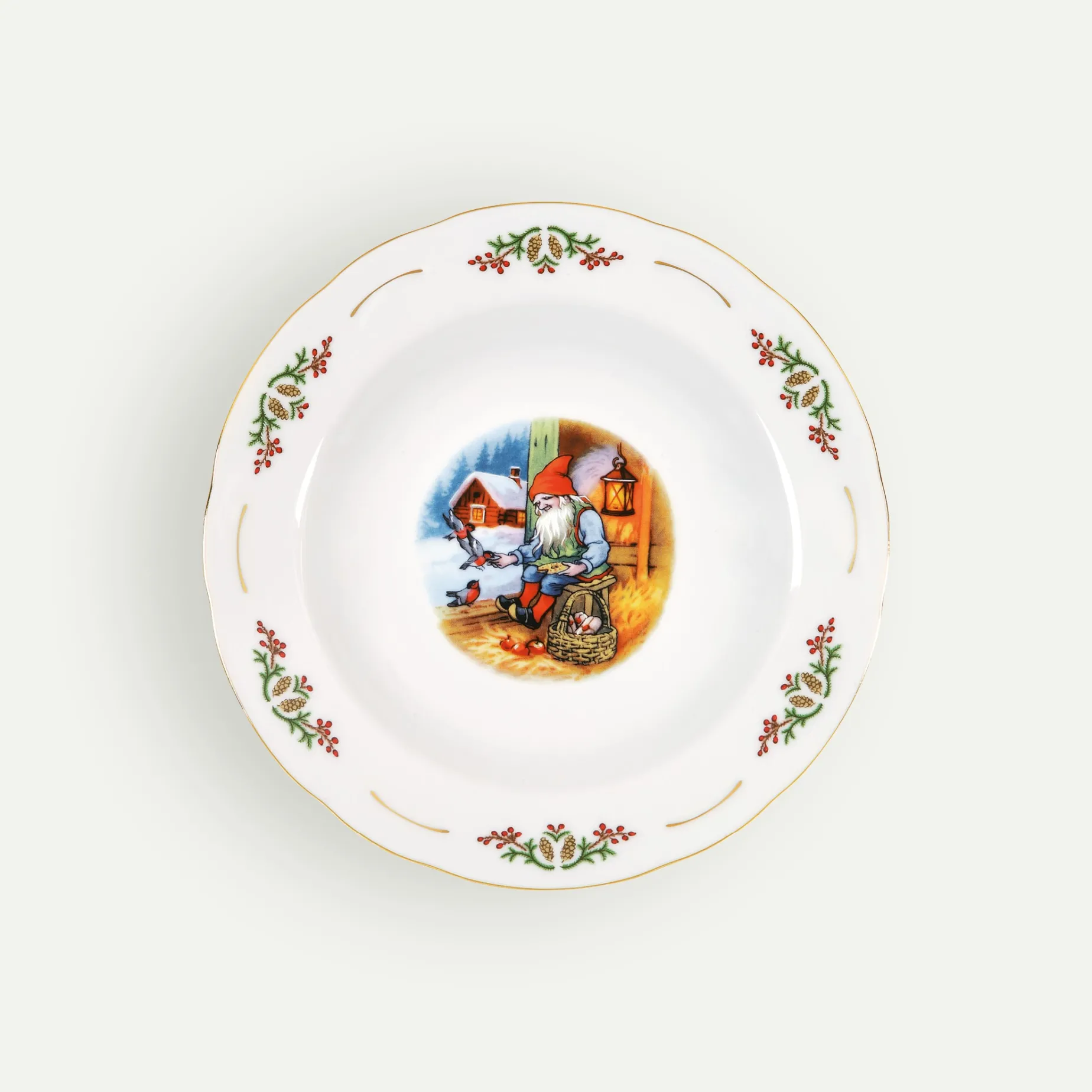 Gammeldags Jul dyp tallerken 22 cm 4-pk Fyrklövern
