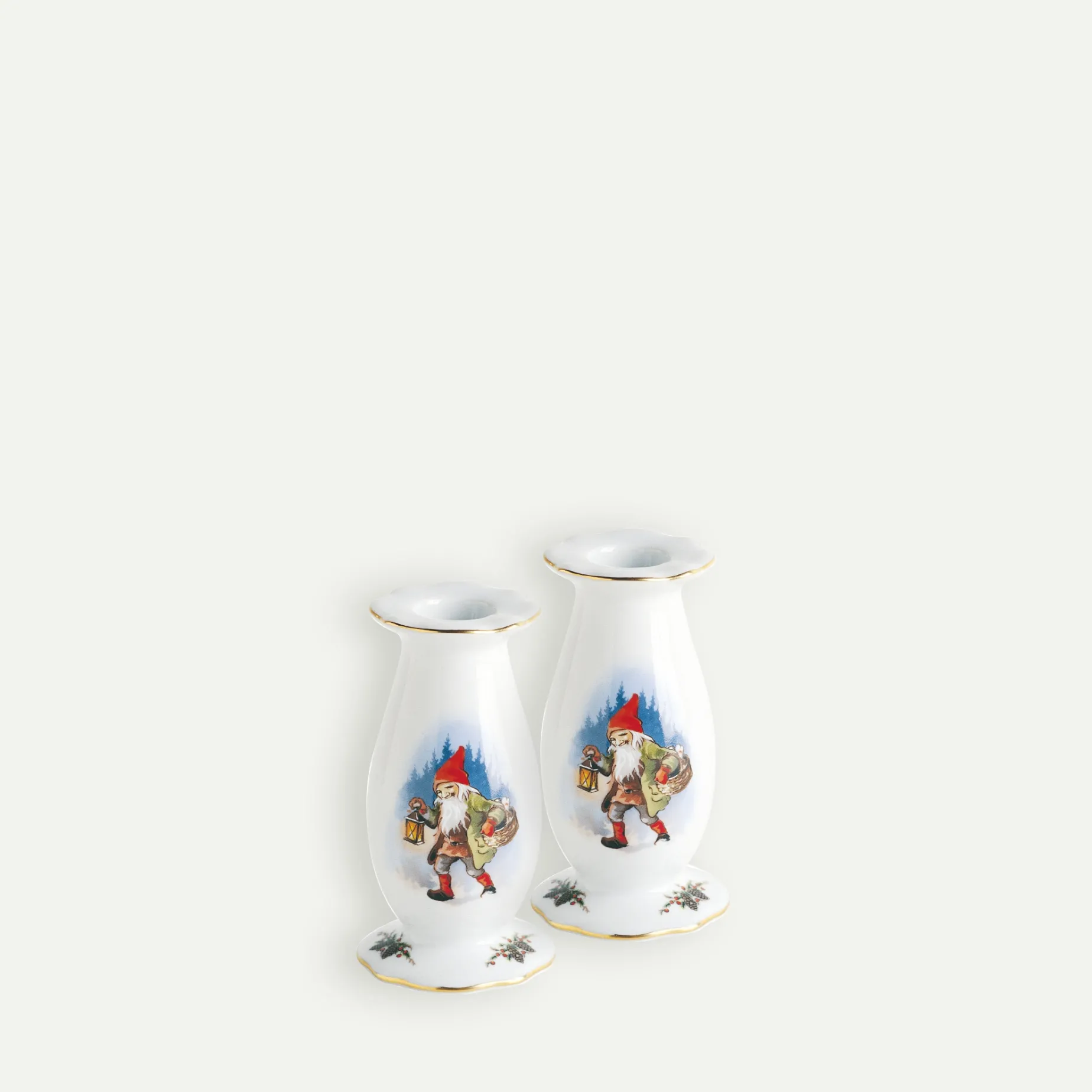 Gammeldags Jul lysestake 11 cm – 2-pk Fyrklövern