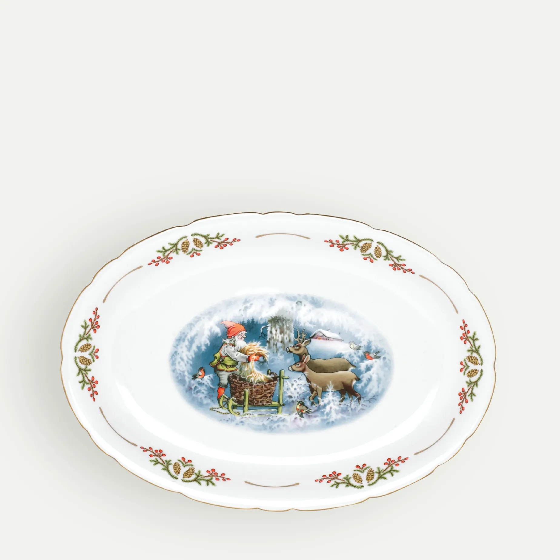 Gammeldags Jul serveringsfat 36 cm Fyrklövern
