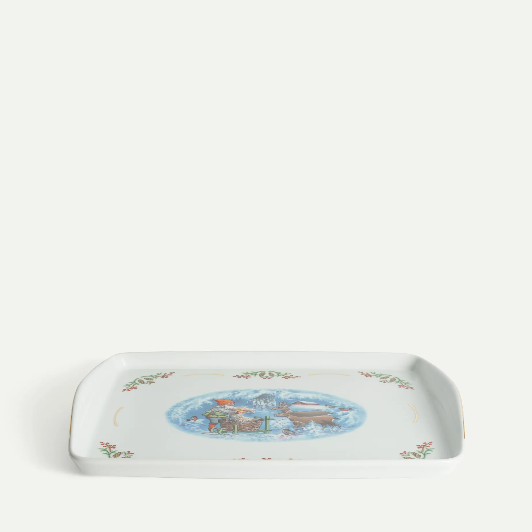 Gammeldags Jul serveringsfat 39 x 27 cm Fyrklövern