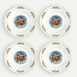 Gammeldags Jul tallerken 26 cm 4-pk Fyrklövern