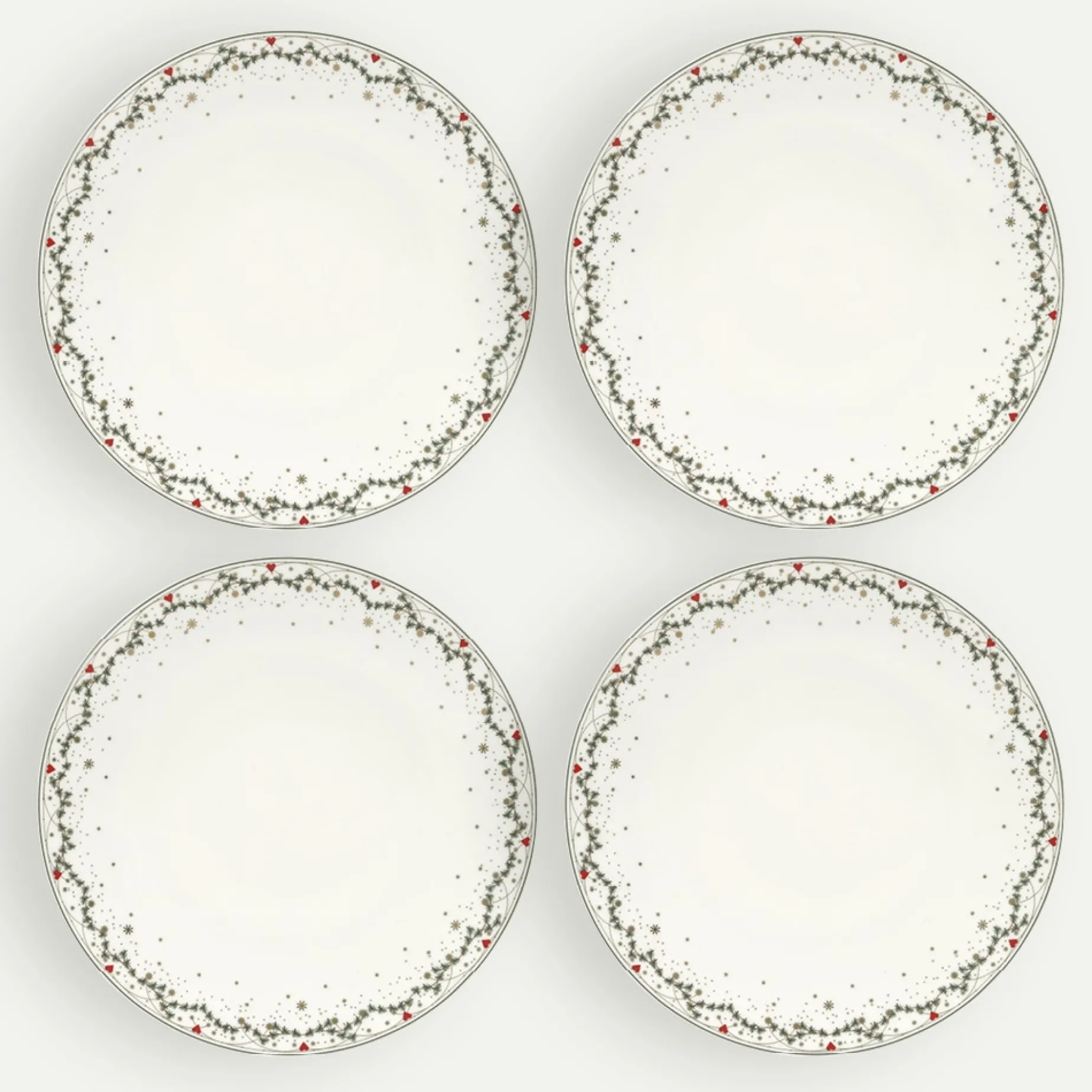Juleminner tallerken 28 cm 4-pk, Tradisjon Fyrklövern