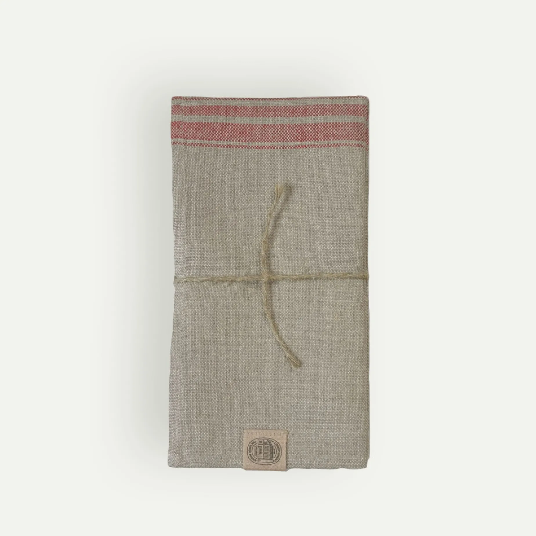 Lovely Linen Heritage serviett 47 x 47 cm 4-pk, Natural Beige/Red Fyrklövern
