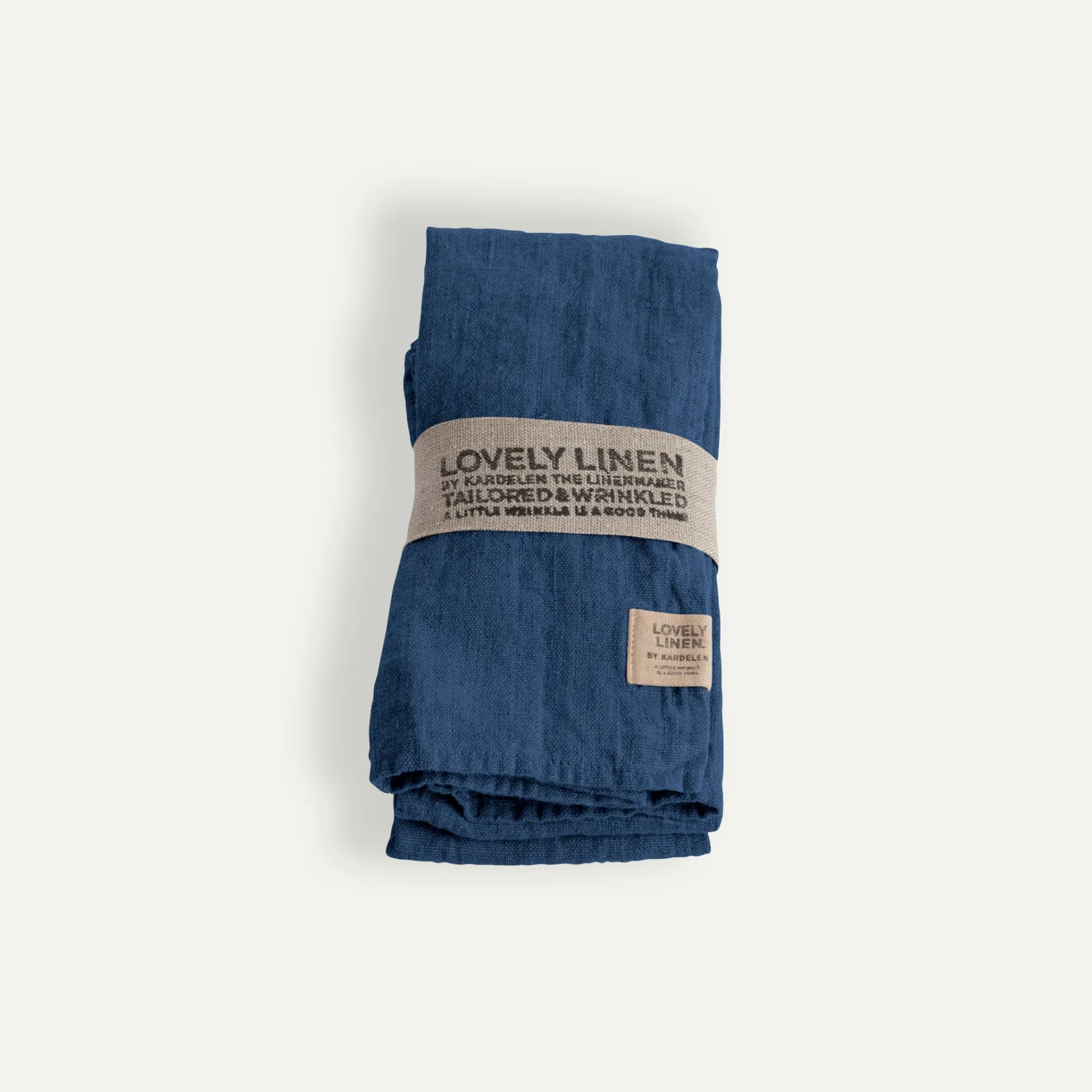 Lovely Linen Lovely serviett 45 x 45 cm 4-pk, Edge Denim Blue Fyrklövern