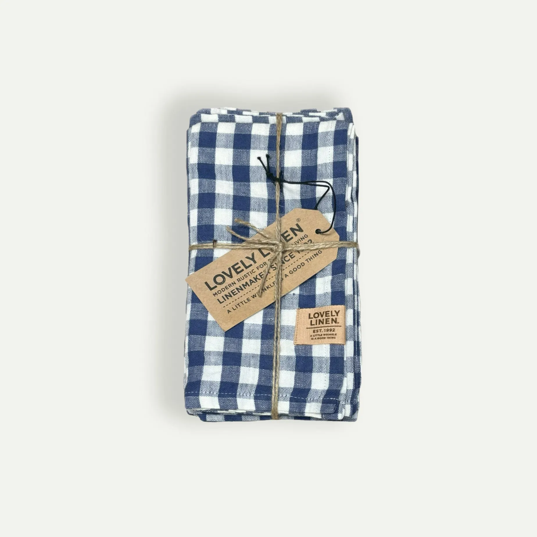 Lovely Linen Lovely serviett 45 x 45 cm 4-pk, Square Denim Blue Fyrklövern