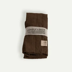 Lovely Linen Lovely serviett 45 x 45 cm 4-pk, Chocolate Fyrklövern