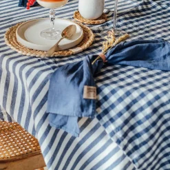 Lovely Linen Lovely serviett 45 x 45 cm 4-pk, Square Denim Blue Fyrklövern