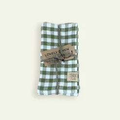 Lovely Linen Misty serviett 45 x 45 cm 4-pk, Square Jeep Green Fyrklövern