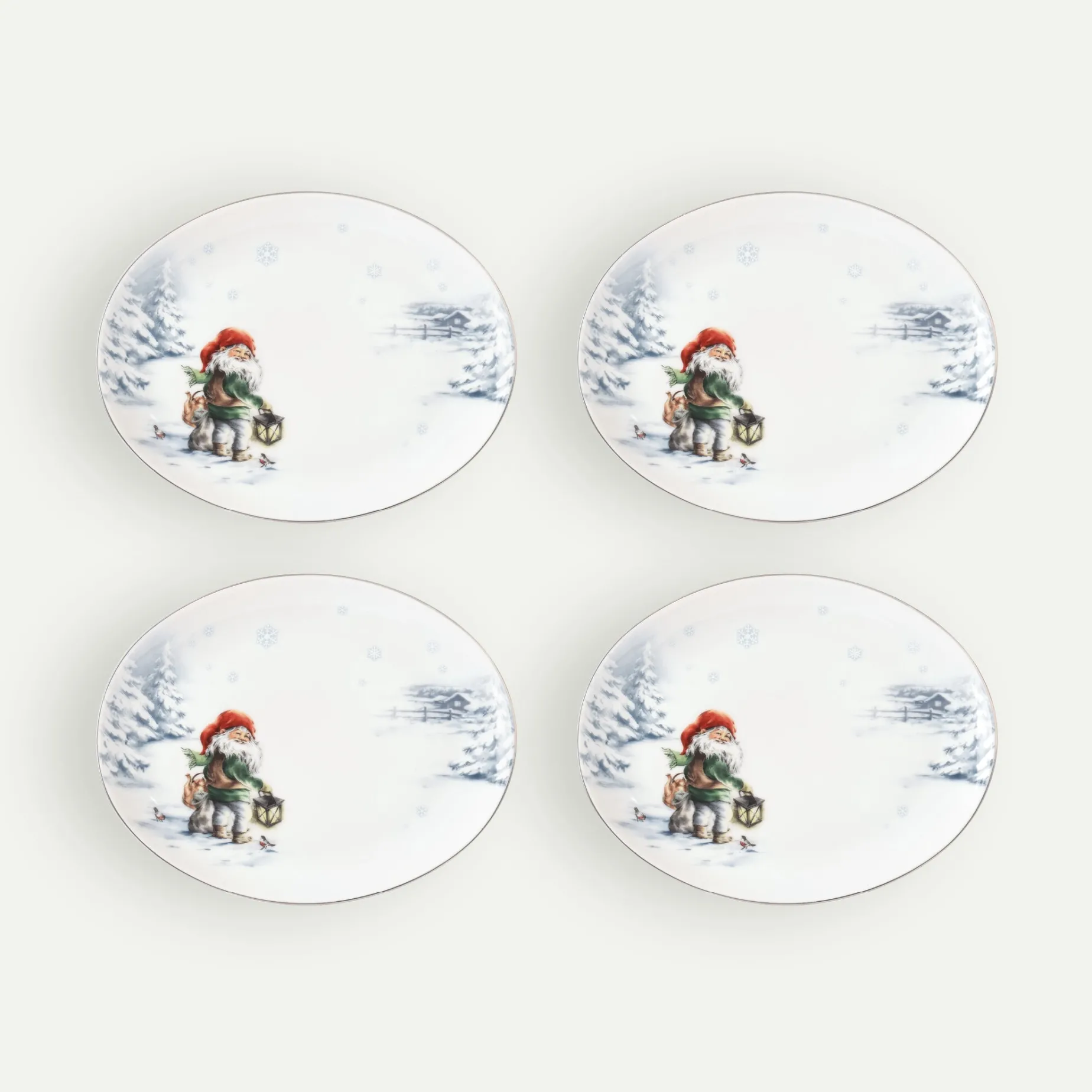 Nissenes Jul asjett 22 cm 4-pk Fyrklövern