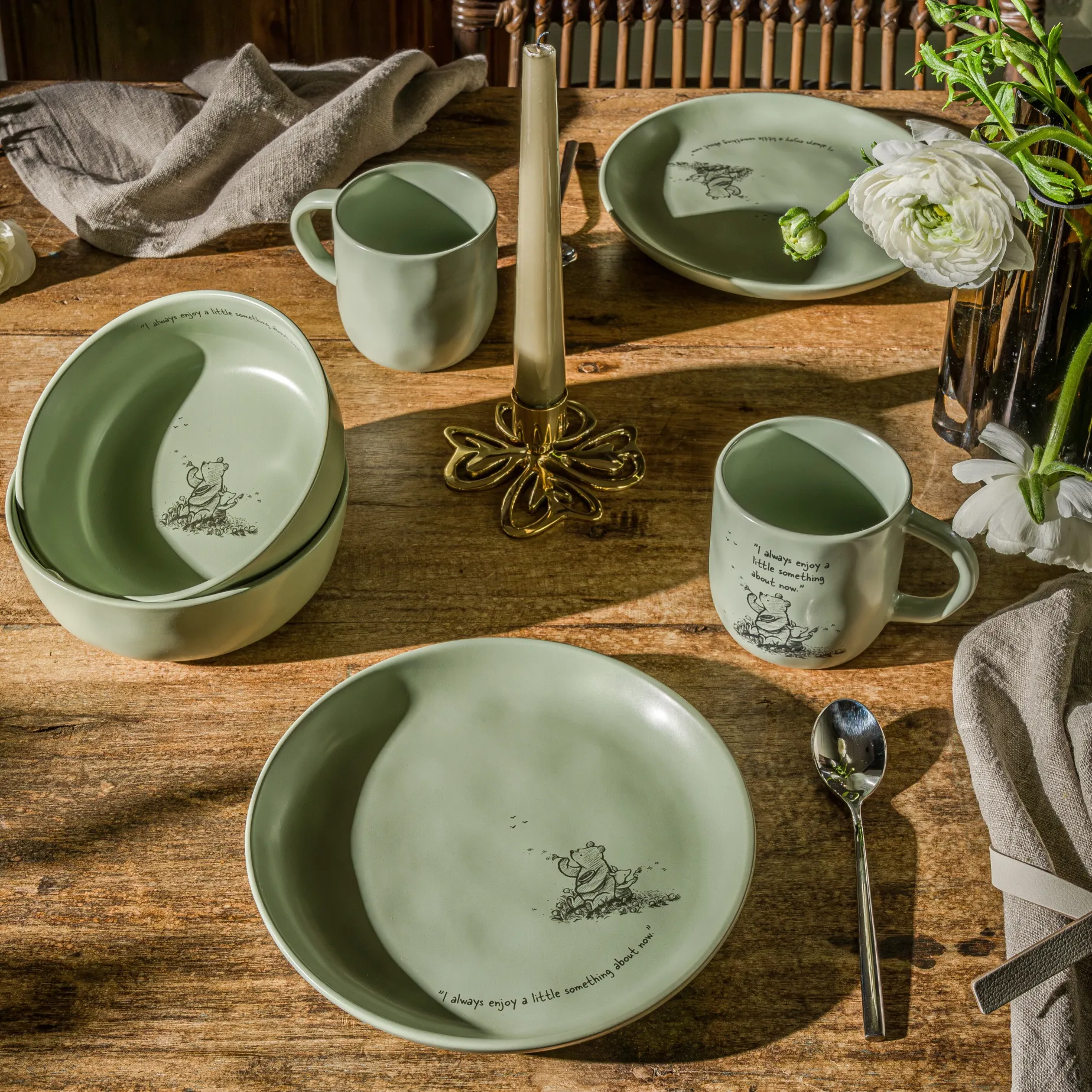 Ole Brumm frokostsett i 12 deler Fyrklövern