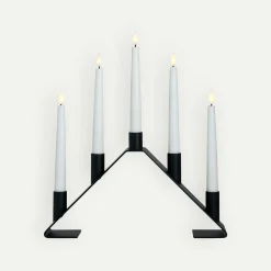 Watt & Veke Luna adventslysestake 38 cm, Black Fyrklövern